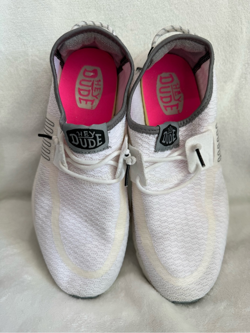 HEYDUDE Wendy Stretch Sox White Gray Slip On Shoes Women’s 10 EU 41 - Picture 7 of 8